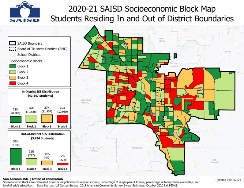 2020-21 SAISD Socioeconomic Block Map